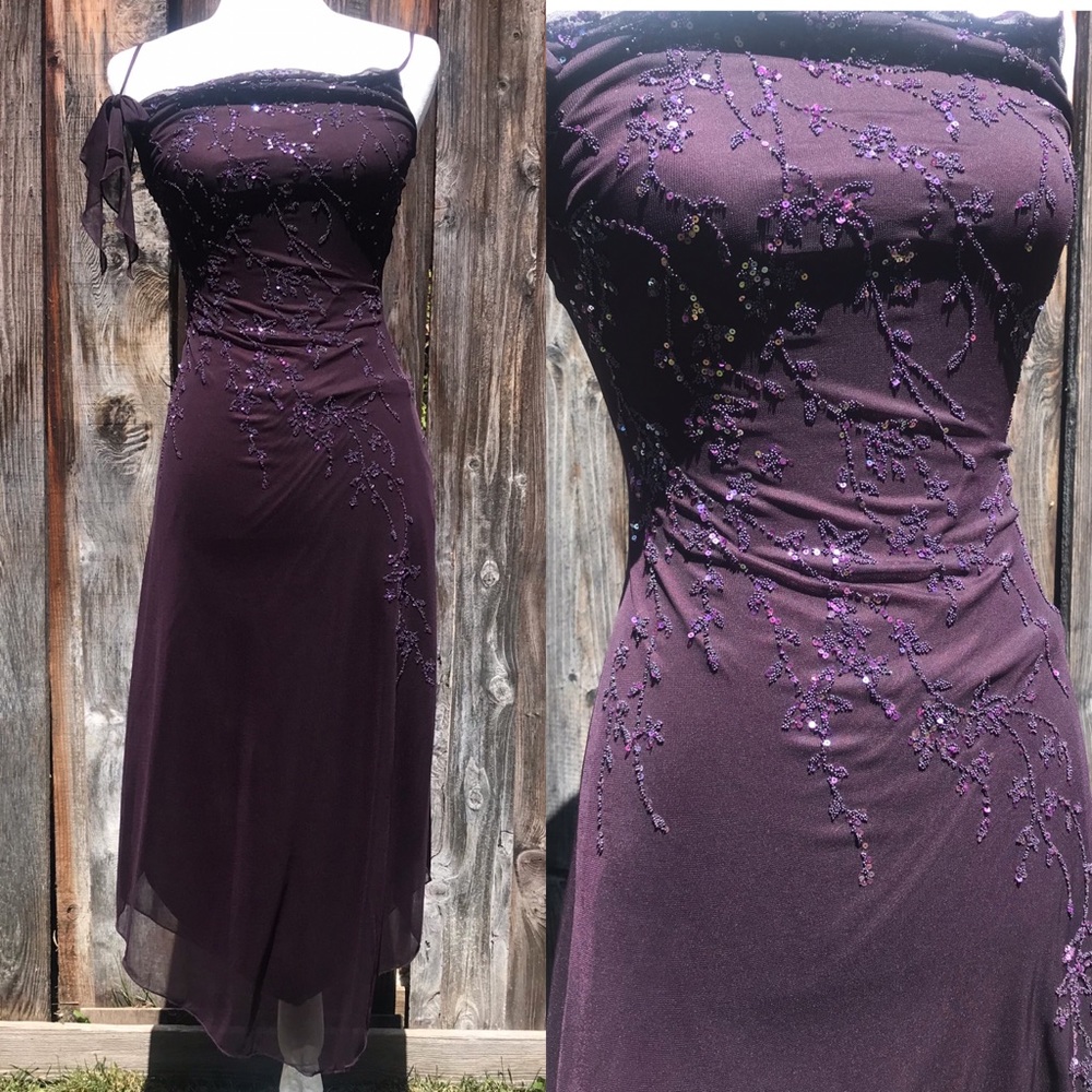 Eggplant Purple Sequence Dress